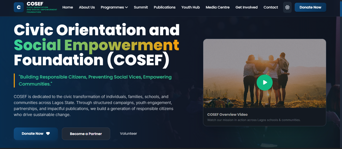 COSEF Platform screenshot