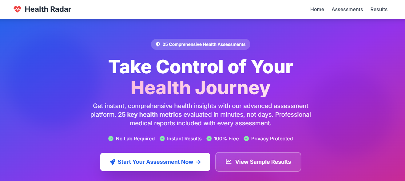 Health Radar screenshot
